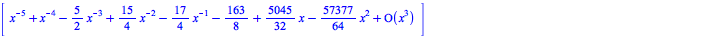 List of subsystems after a first Decomposition in Q((x)):