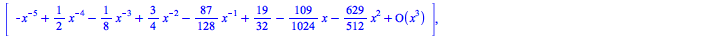 List of subsystem up to conjugaison after a first maximal Decomposition in C((x)):